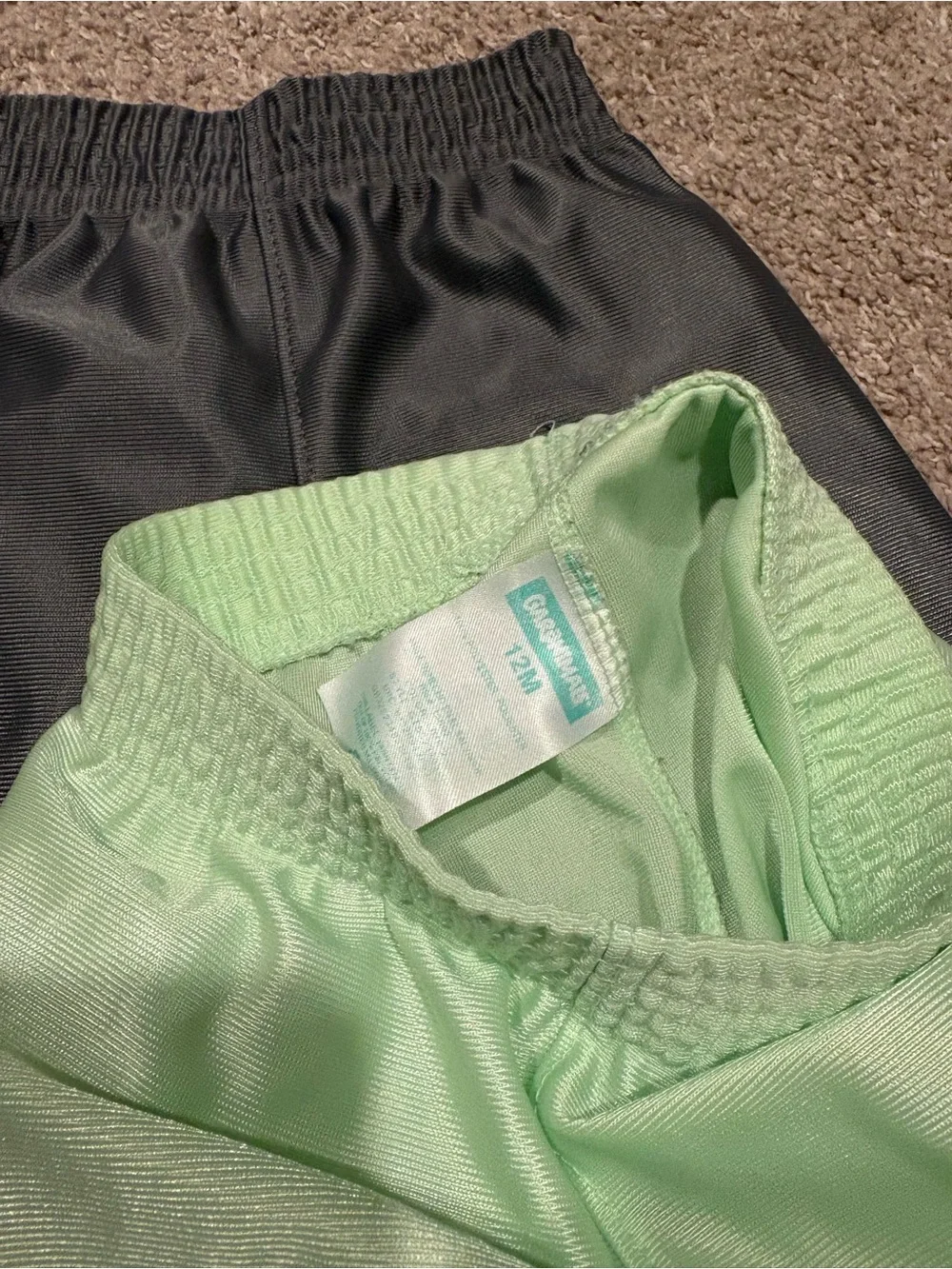12m Elastic-Waist Shorts - Mint Green & Dark Gray
